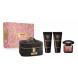 Versace Crystal Noir, SET: Parfumovaná voda 90ml + Tělové mléko 100ml + Sprchový gél 100ml + Kozmetická taška